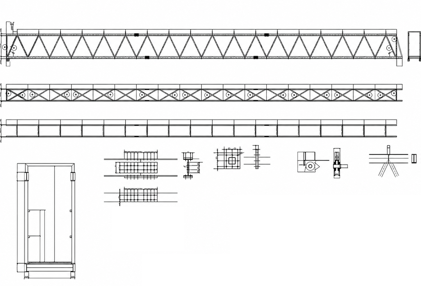Plano estructural de la pasarela industrial